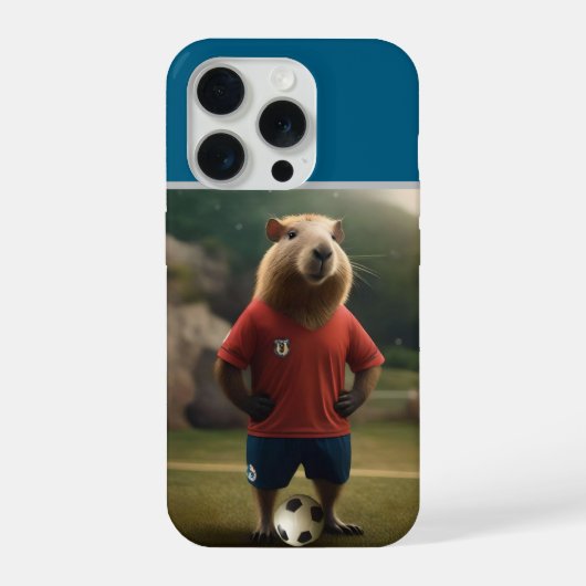"ゴールスコアリング カピバラ: 究極のサッカー スター!" iPhoneケース (裏面)