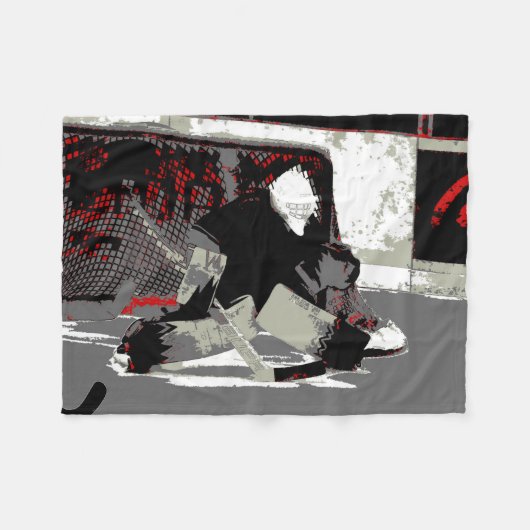 ゴールストッパー – アイスホッケーゴアリー フリースブランケット (正面(横))