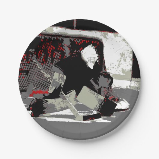 ゴールストッパー – アイスホッケーゴアリー ペーパープレート (正面)