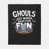 ゴールズジャストワンハローおもしろい – ハロウィンおもしろい引用文 フリースブランケット (正面)