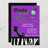 ゴールズナイトアウト招待状[紫] 招待状 (正面/裏面)