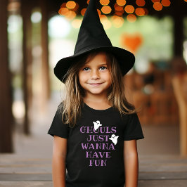 ゴールズ・ジャスト・ワナ・ハヴ・ファン ガールズ ブラック ハロウィン トドラーTシャツ