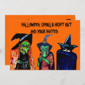 ゴールズ·ナイトアウト·ハローウィンパーティ招待 招待状 (正面/裏面)