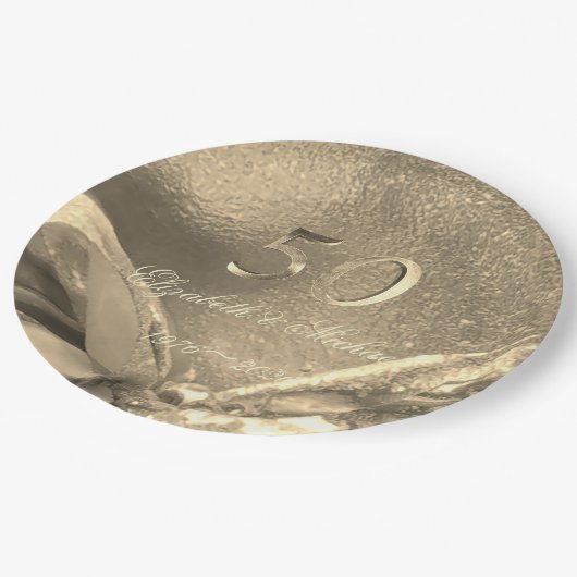 ゴールデエレガントンの50周年記念パーティー ペーパープレート (アングル)