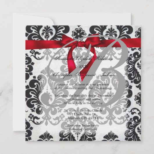 ゴールデエレガントンアクセント金ゴールド結婚式招待 招待状 (正面)