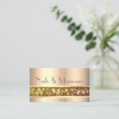 ゴールデエレガントンスタイルとグリッタースターシック爪、 ネイル 名刺 (スタンド正面)