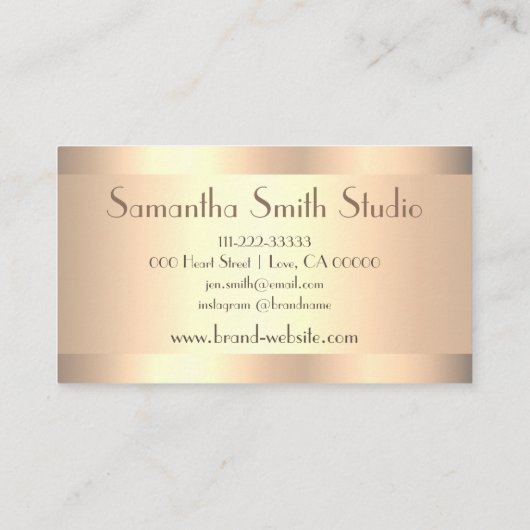 ゴールデエレガントンスタイルとグリッタースターシック爪、 ネイル 名刺 (裏面)