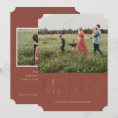 ゴールデメリーンフォモダントホリデーカード |赤 シーズンカード (正面/裏面)