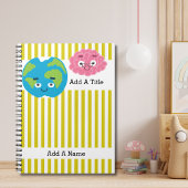 ゴールデロッド黄白ストライプ・学校・カスタム ノートブック