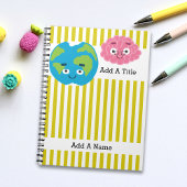 ゴールデロッド黄白ストライプ・学校・カスタム ノートブック