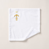 ゴールデンいかりオンネイビーブルー&ホワイト バスタオルセット (ウォッシュタオル)