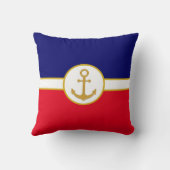 ゴールデンいかりオンネイビーブルー,レッド&ホワイト クッション (裏面)