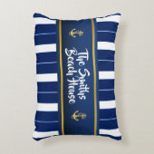 ゴールデンいかりオンブルーストライプ航海のズ アクセントクッション (正面(垂直))