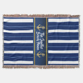 ゴールデンいかりオンブルーストライプ航海のズ スローブランケット (正面)