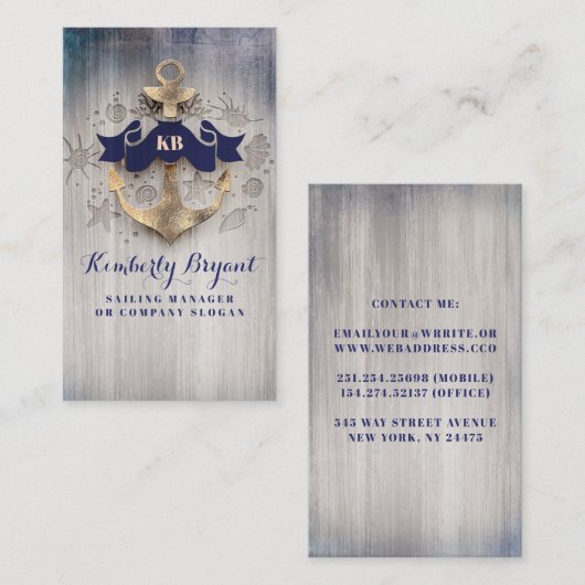 ゴールデンいかり航海のコースタルヨットクルーズ 名刺 (正面/裏面)