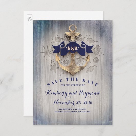 ゴールデンいかり航海の日付の保存 案内ポストカード (正面/裏面)