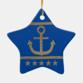 ゴールデンいかり、愛のシンボル。 セラミックオーナメント (裏面)