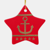 ゴールデンいかり、愛のシンボル。 セラミックオーナメント (裏面)