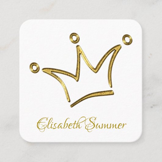 ゴールデンおもしろいクラウン – ラグジュアリー王室の1 スクエア名刺 (正面)