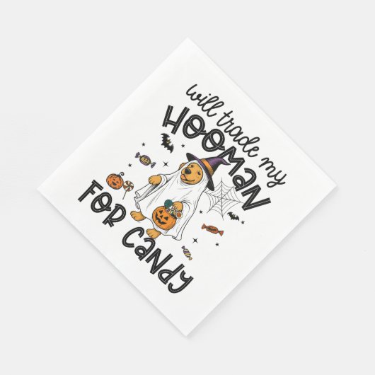 ゴールデンおもしろいドグハロウィーン幽霊不気味 スタンダードランチョンナプキン (角)