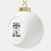 ゴールデンおもしろいドグハロウィーン幽霊不気味 セラミックボールオーナメント (右)