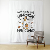 ゴールデンおもしろいドグハロウィーン幽霊不気味 タペストリー (インサイチュ)