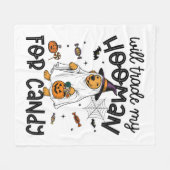 ゴールデンおもしろいドグハロウィーン幽霊不気味 フリースブランケット (正面(横))