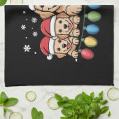 ゴールデンおもしろいレトリエバークリスマスパピードッグ キッチンタオル (折り畳み)