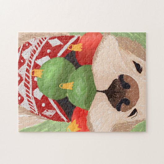 ゴールデンおもしろいレトリエバークリスマスボールマウス ジグソーパズル (横)