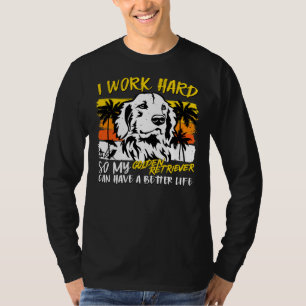 ゴールデンおもしろいレトリエバードッグレトロヴィンテージサンセットフー Tシャツ
