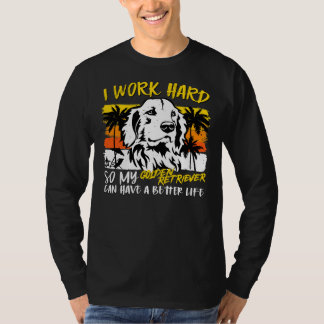 ゴールデンおもしろいレトリエバードッグレトロヴィンテージサンセットフー Tシャツ