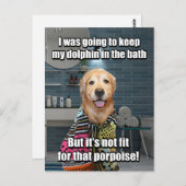 ゴールデンおもしろいレトリエバードルフィンポワーズバスジョーク ポストカード (正面/裏面)