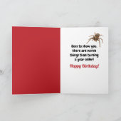 ゴールデンおもしろいレトリエバー荒角恐怖症 – 誕生日 カード (内部)