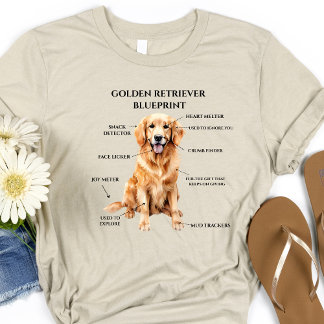 ゴールデンおもしろいレトリバーの設計図 Tシャツ