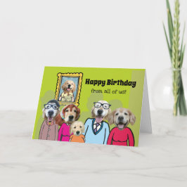 ゴールデンおもしろいレトリバーハッピーバースデーfrom All カード