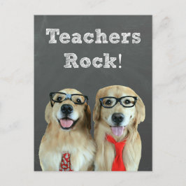 ゴールデンおもしろいレトリバー先生の感謝 ポストカード