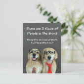 ゴールデンおもしろいレトリバー数学のジョーク ポストカード (スタンド正面)