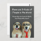 ゴールデンおもしろいレトリバー数学のジョーク ポストカード (正面/裏面)