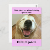 ゴールデンおもしろいレトリバー検疫ジョークミーム ポストカード (正面/裏面)