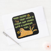 ゴールデンおもしろいレトリバー犬、犬好き。 スクエアシール (封筒)