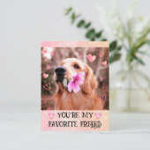 ゴールデンおもしろいレトリバー私はバレンタインデー シーズンポストカード (スタンド正面)