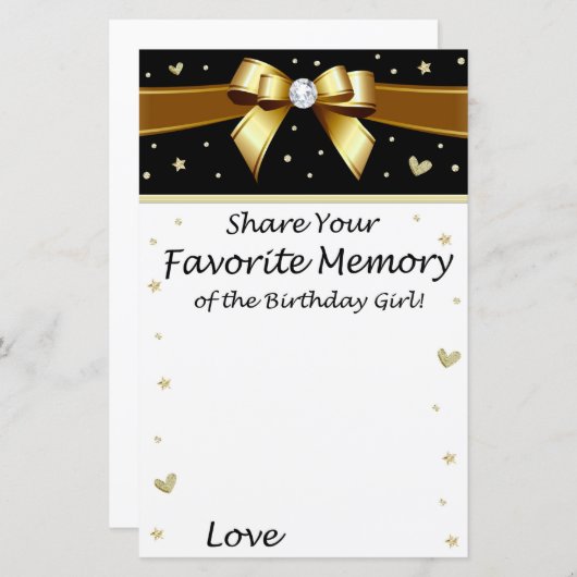 ゴールデンお気に入りのボウの誕生日の女の子 (正面/裏面)