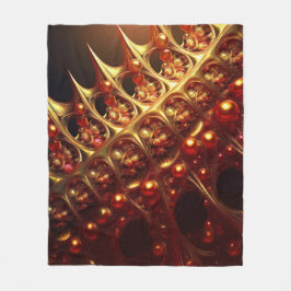 ゴールデンかみそりシャープなフラクタル フリースブランケット