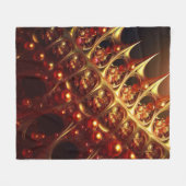 ゴールデンかみそりシャープなフラクタル フリースブランケット (正面(横))