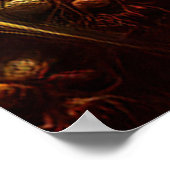 ゴールデンかみそりシャープなフラクタル ポスター (角)