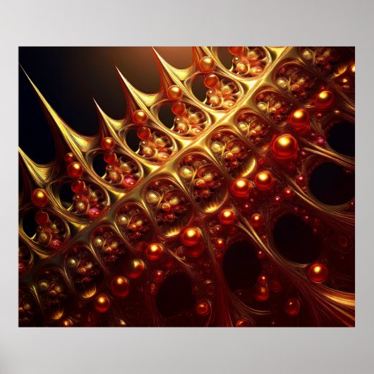 ゴールデンかみそりシャープなフラクタル ポスター (正面)
