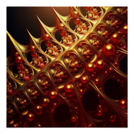 ゴールデンかみそりシャープなフラクタル ポスター (正面)