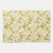 ゴールデンかわいらしイエローファームハウスフローラ キッチンタオル (横)