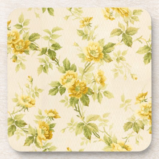 ゴールデンかわいらしイエローファームハウスフローラ コースター (正面)