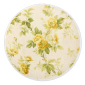 ゴールデンかわいらしイエローファームハウスフローラ セラミックノブ (正面)